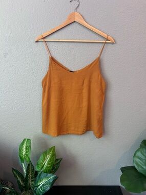 Mustard Spaghetti Strap Tank | Minimalist Summer Basic Casual Top Size M